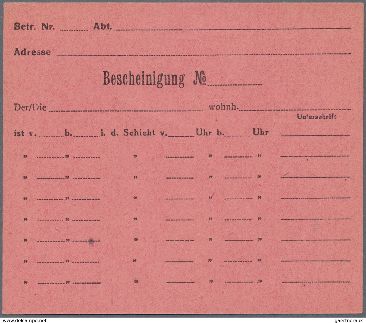 19669 Ghetto-Post: 1944 Ca., LITZMANNSTADT, Konvolut Mit 3 Ungebrauchten Formularen, Dabei Eine Bescheinig - Other & Unclassified