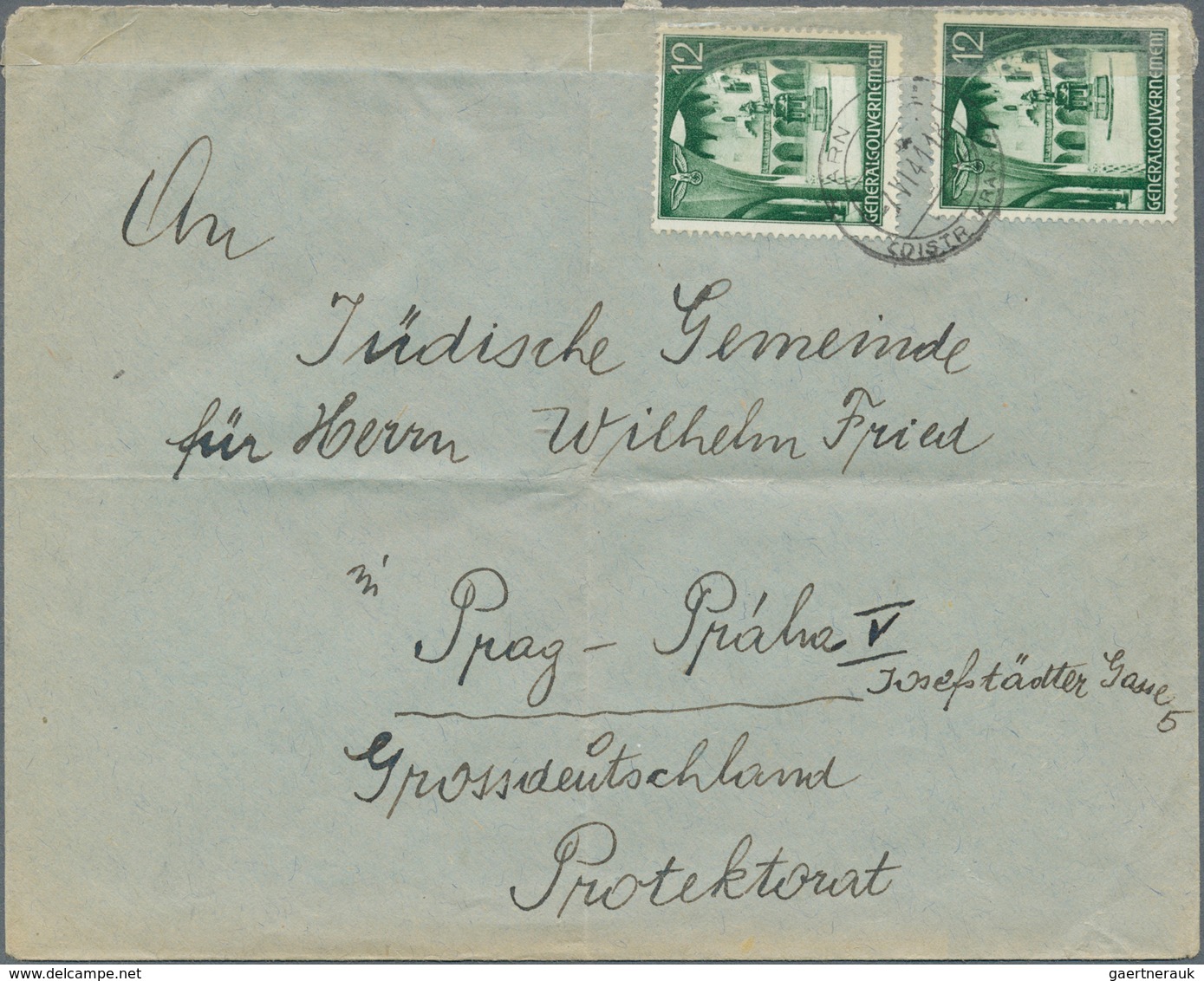 19677 KZ-Post: 1940, Generalgouvernement Ghetto Tarnow: Brief Eines Juden Mit Stempel "TARN 7.VI.42" An Di - Briefe U. Dokumente