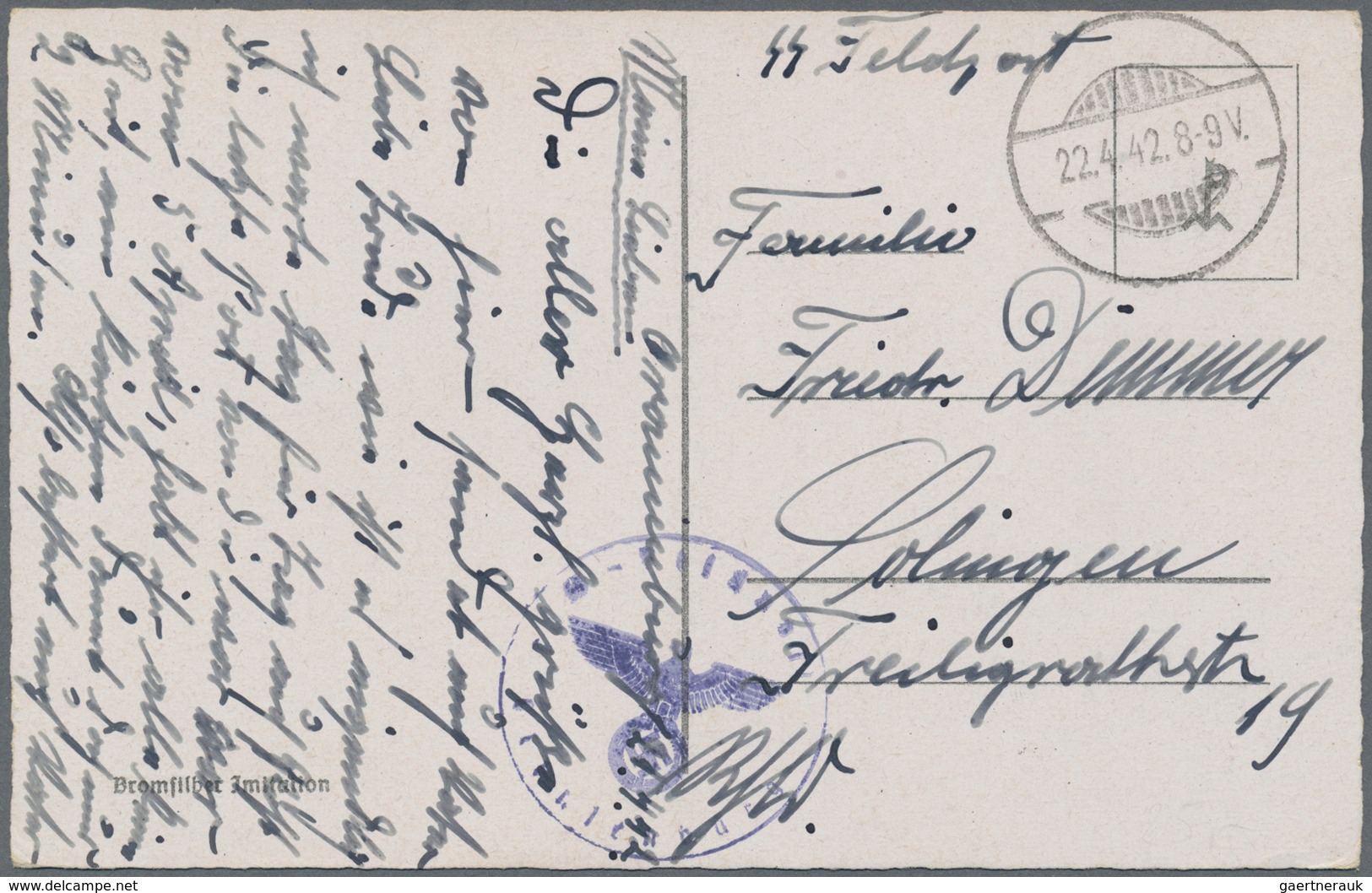 19682 KZ-Post: 1941/1942, Konzentrationslager Sachsenhausen (Wachpersonal), 8 Karten von Absender bei der