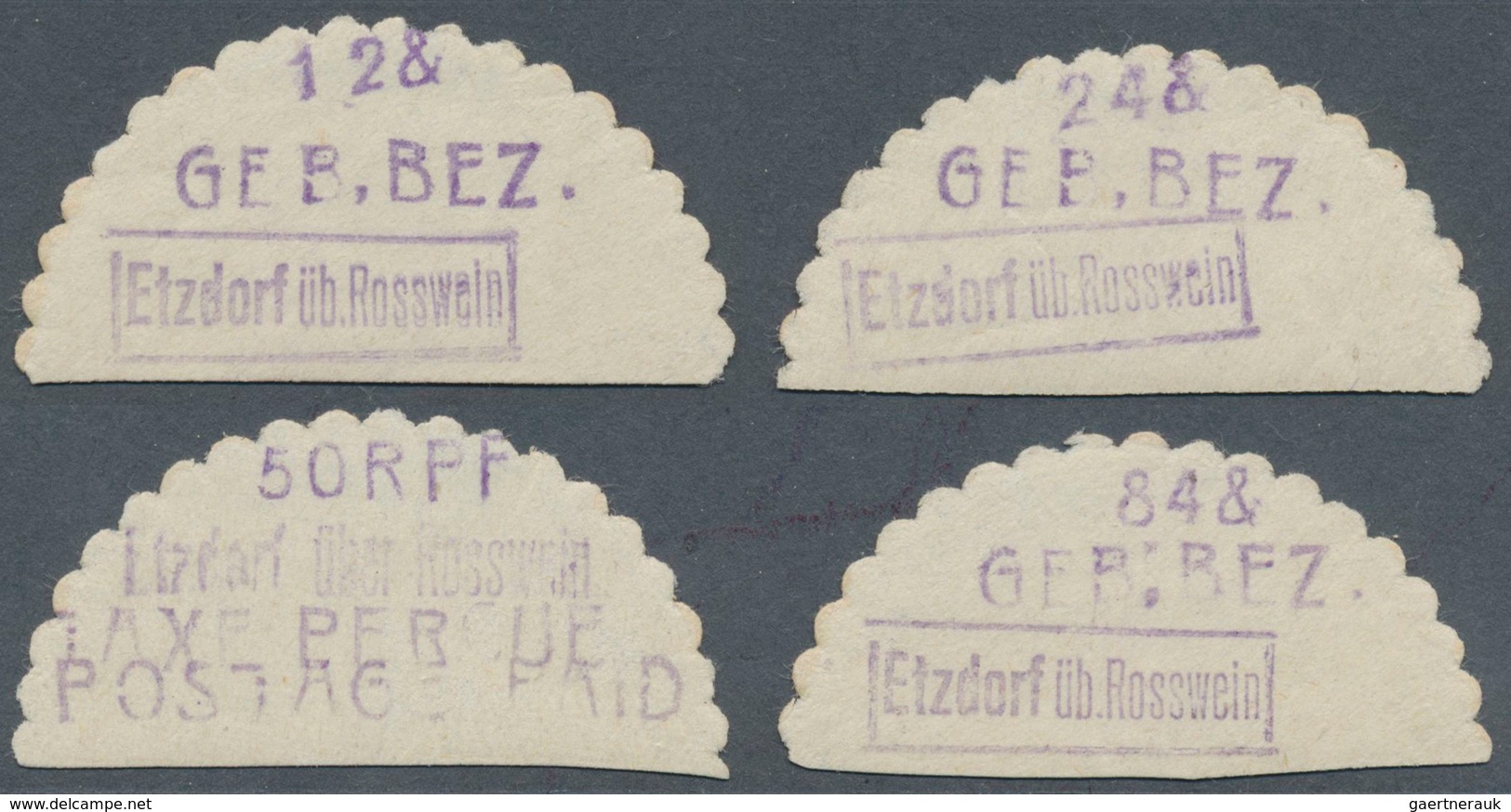 19706 Deutsche Lokalausgaben Ab 1945: ETZDORF (über Roßwein) 1948, Der Seltene Lokalausgaben Gebührenzette - Sonstige & Ohne Zuordnung