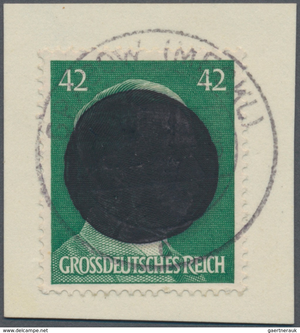 19719 Deutsche Lokalausgaben Ab 1945: Grabow: 1945, 42 Pfg. Mit Schwärzung Auf Briefstück Mit Stempel "GRA - Other & Unclassified