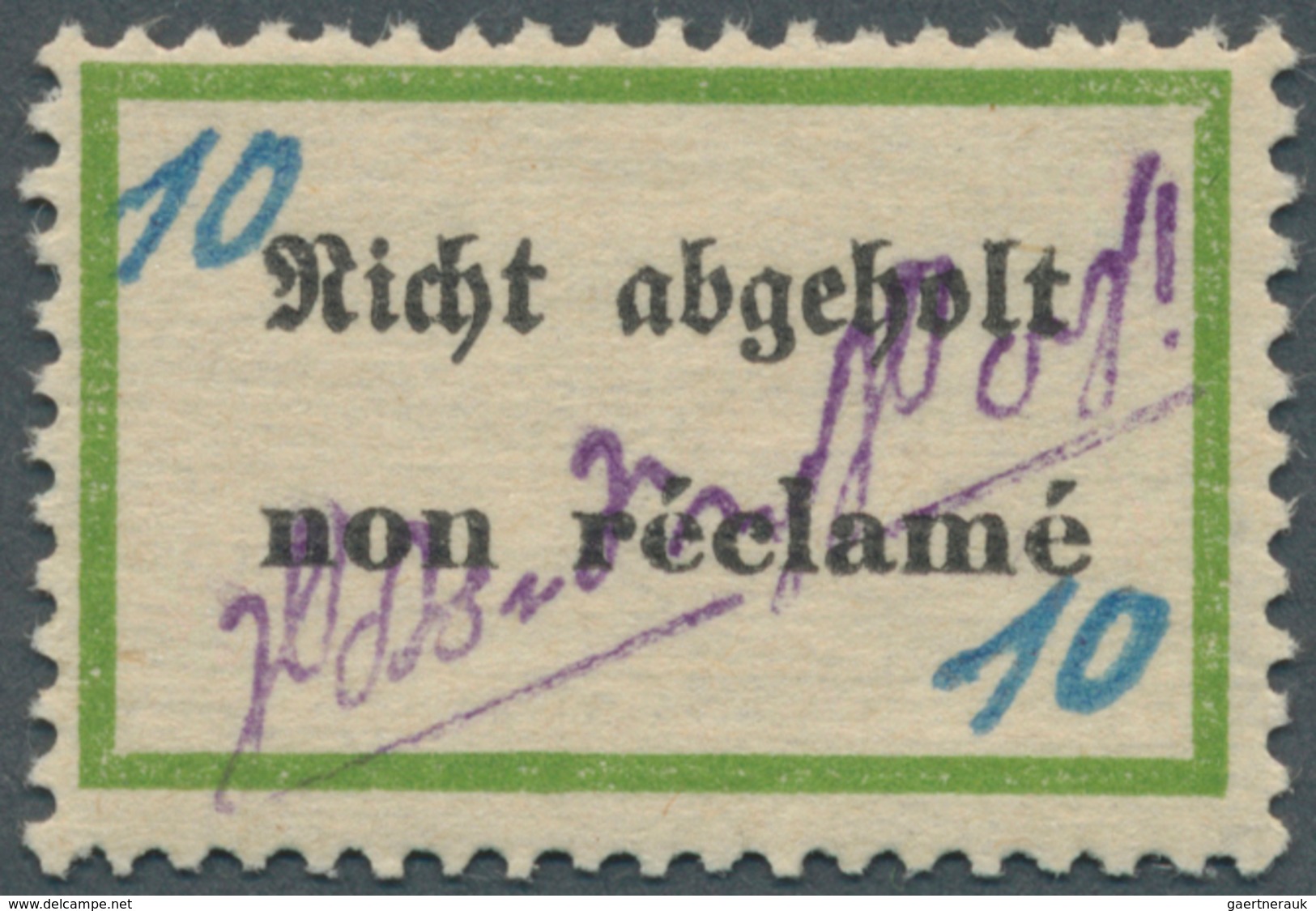 19720 Deutsche Lokalausgaben Ab 1945: 1945: GROSSRÄSCHEN, Postzettel 10 Pfg "Nicht Abgeholt", Postfrisches - Other & Unclassified