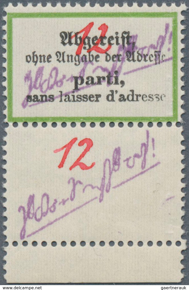 19725 Deutsche Lokalausgaben Ab 1945: GROßRÄSCHEN, 1945: 12 (Pf) In Roter Tinte Auf Postzettel "Abgereist. - Other & Unclassified
