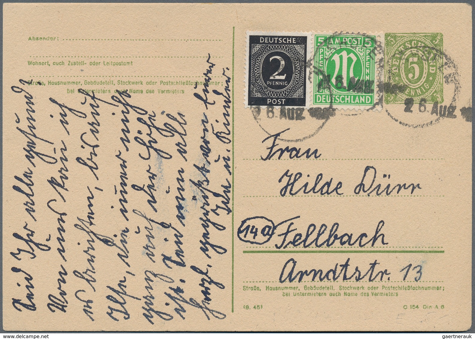 19752 Alliierte Besetzung - Notstempel: Französische Zone: 1946, "ILSHOFEN", Alter EKr., Aptiert Ohne Datu - Other & Unclassified