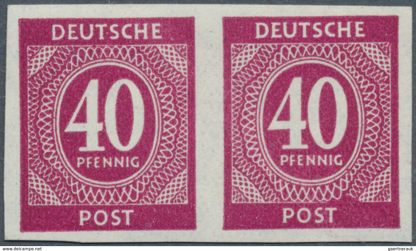 19782 Alliierte Besetzung - Gemeinschaftsausgaben: 1946, 40 Pfg. Ziffer, Postfrisches Waagerechtes Luxus-P - Other & Unclassified