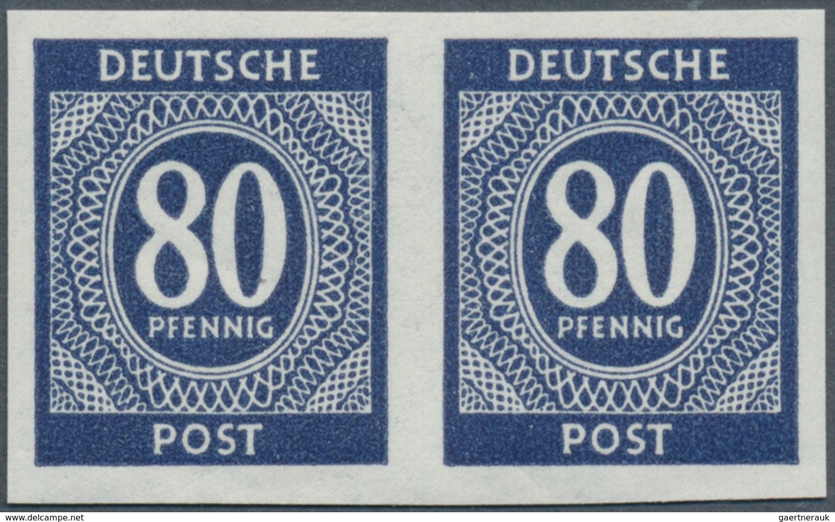 19784 Alliierte Besetzung - Gemeinschaftsausgaben: 1946, 80 Pfg. Kontrollratsausgabe Waagerechtes Postfris - Other & Unclassified