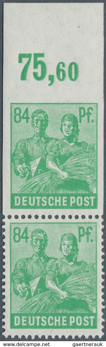 19795 Alliierte Besetzung - Gemeinschaftsausgaben: 1947, 84 Pfg. "Maurer Und Bäuerin", Perfektes Senkrecht - Other & Unclassified