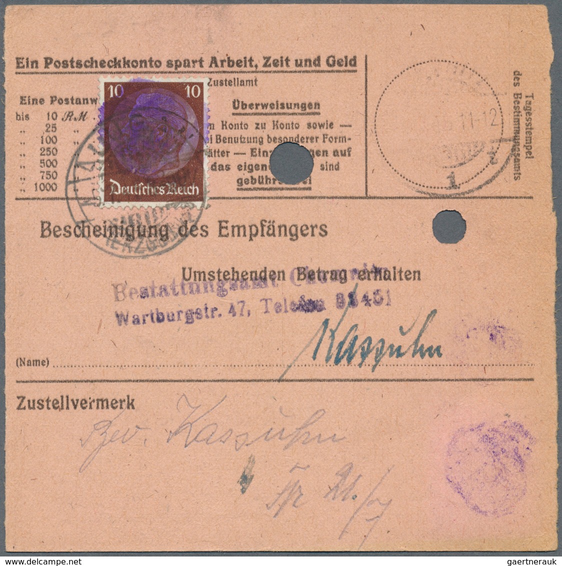 19813 Sowjetische Zone - Sächsische Schwärzungen: 1945, 10 Pfg. Hindenburg Mit Schwärzung, Zwei Einzelwert - Other & Unclassified