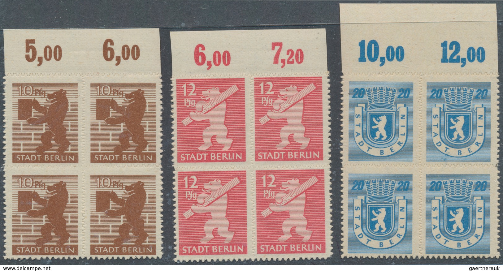 19816B Sowjetische Zone - Berlin Und Brandenburg: 1945, 5-30 Pfg. Berliner Bär Und Eiche, Zickzack-förmig D - Sonstige & Ohne Zuordnung