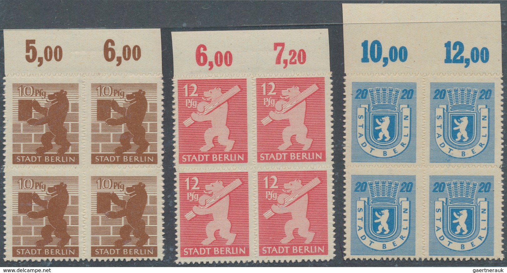 19816B Sowjetische Zone - Berlin Und Brandenburg: 1945, 5-30 Pfg. Berliner Bär Und Eiche, Zickzack-förmig D - Other & Unclassified