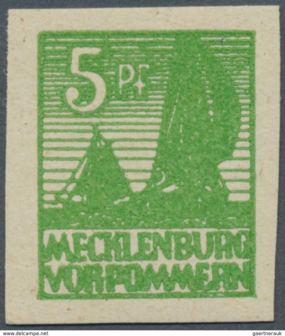 19852 Sowjetische Zone - Mecklenburg-Vorpommern: 1946, Abschiedsserie 5 Pfg. Auf Grauem Papier In Der Selt - Other & Unclassified