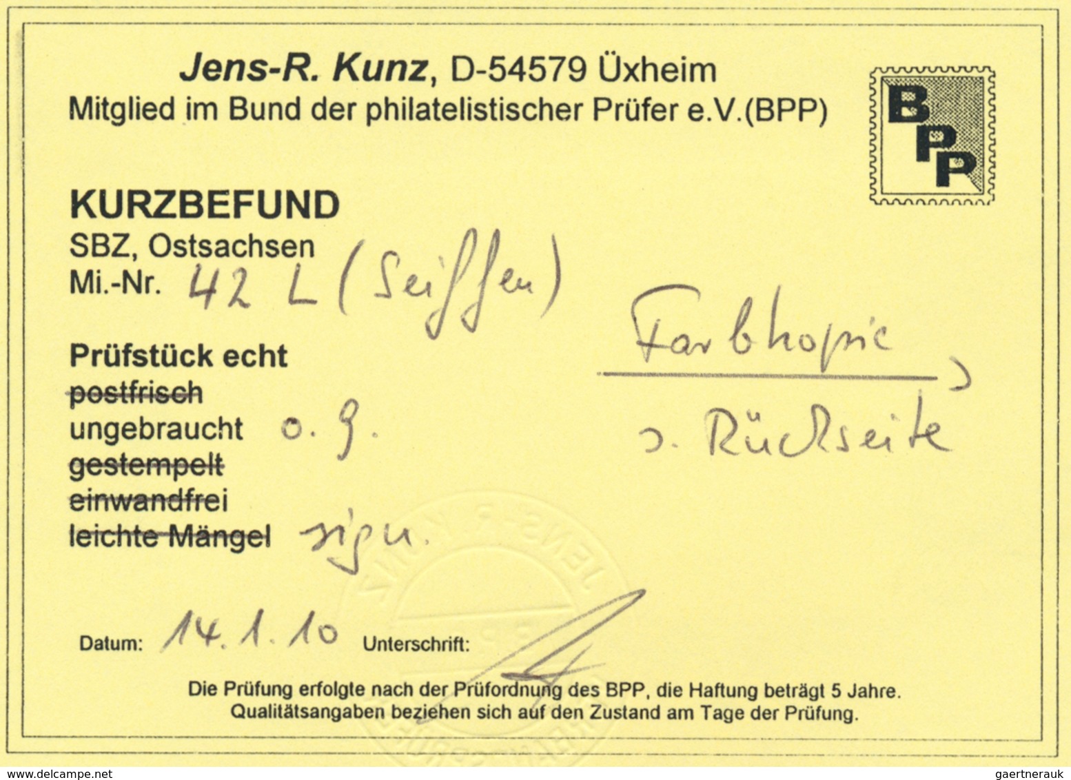 19889 Sowjetische Zone - Ost-Sachsen: 1945, Ziffer 5 Pf, 10 Pf, 20 Pf und 40 Pf mit nachträglichem, unrege