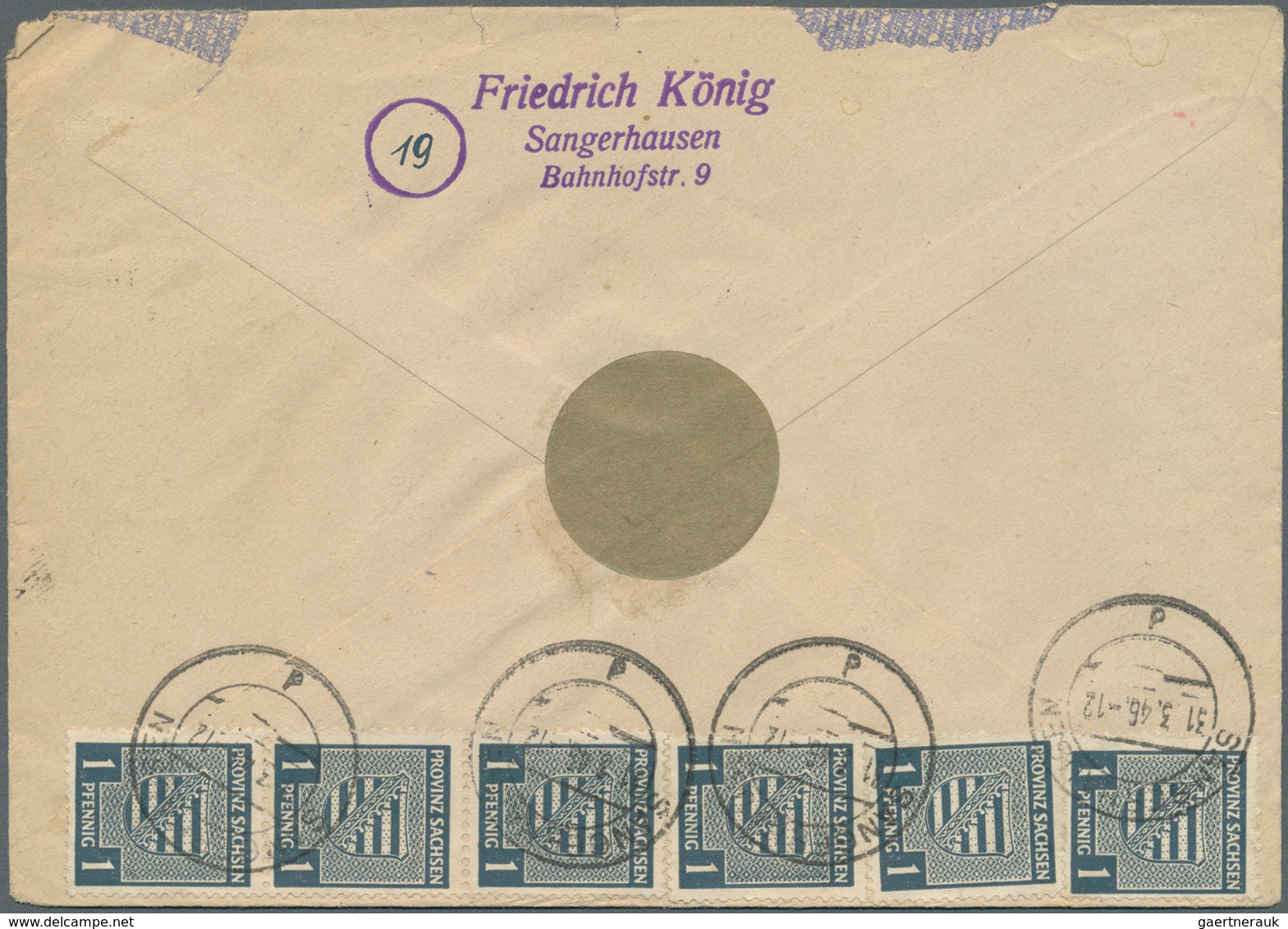 19951 Sowjetische Zone - Provinz Sachsen: 1945, 1 Pf Schwärzlichgrünlichblau, 24 Stück Als Portogerechte M - Other & Unclassified