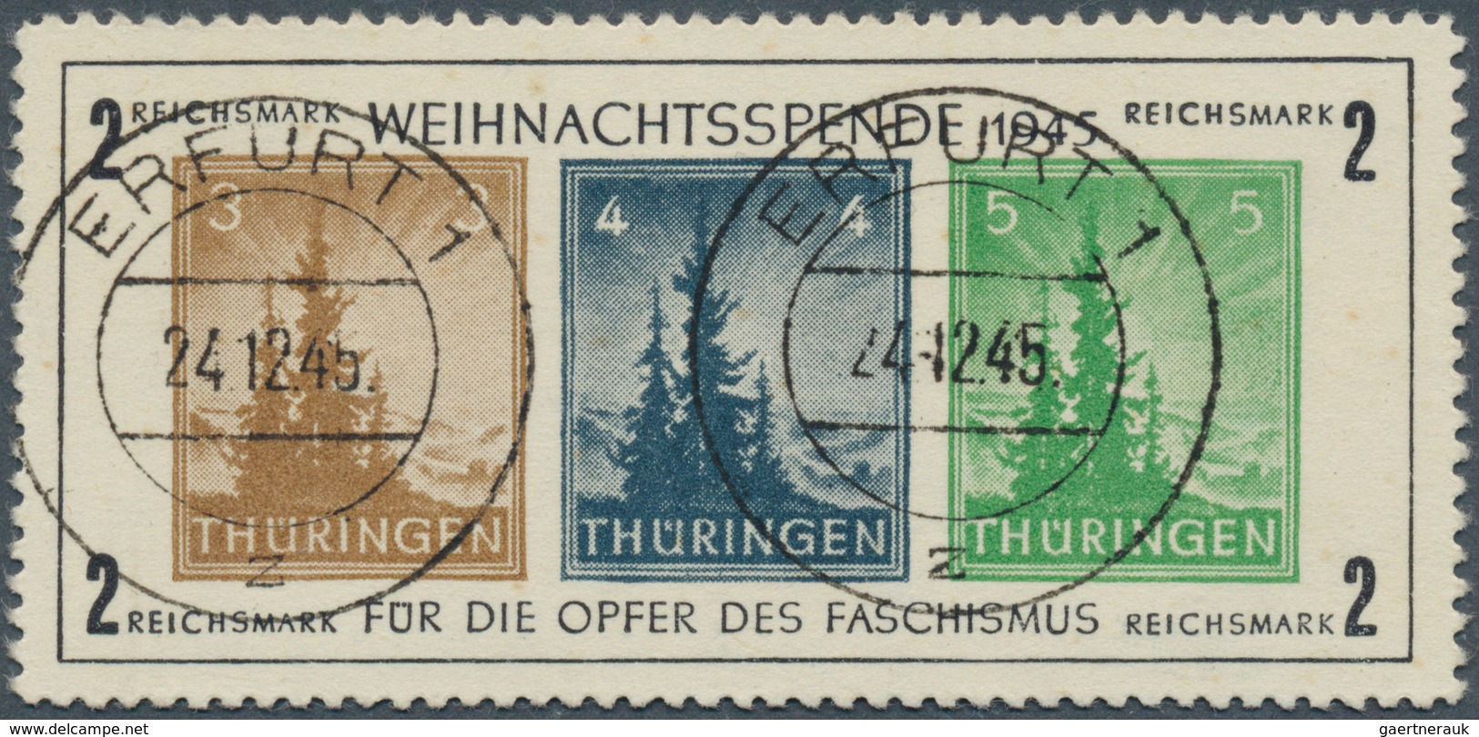 19985 Sowjetische Zone - Thüringen: 1945, Antifa-Block, Auf Weißem, Holzfreiem Kartonpapier, Type IV, Klar - Other & Unclassified