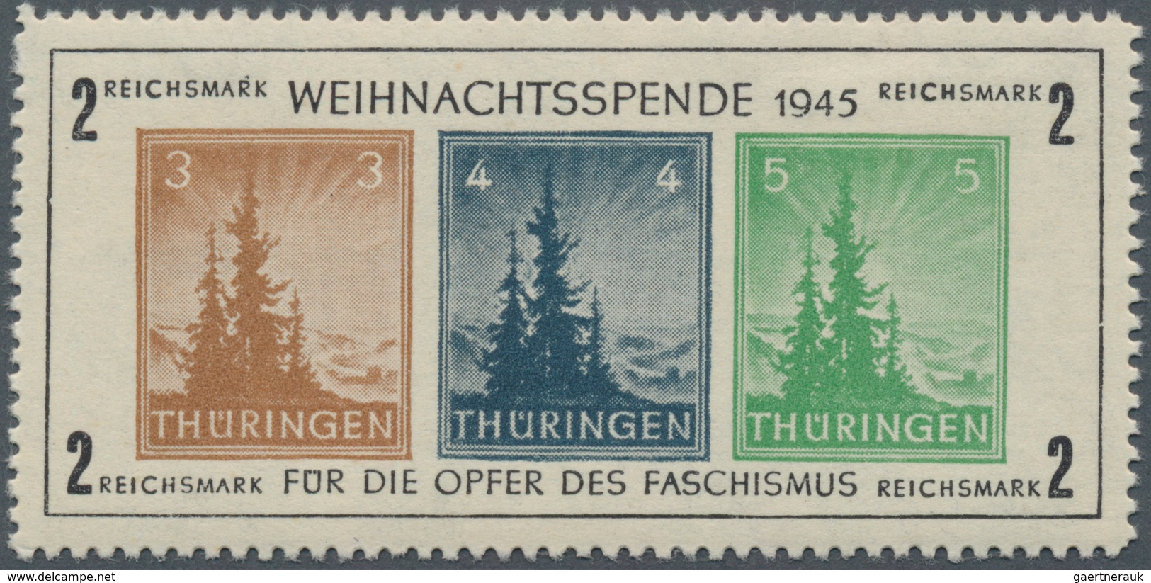 19987 Sowjetische Zone - Thüringen: 1945, Antifa-Block Mit 3 Pfg. Hellsiena Auf Weißem Papier, Ungebraucht - Other & Unclassified