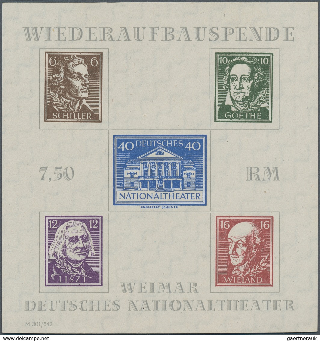 20000 Sowjetische Zone - Thüringen: 1946, Theaterblock Mit Wz. XZ "Stufen Steil Fallend" (von Der Rückseit - Other & Unclassified