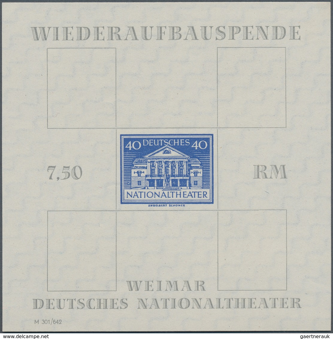 20018 Sowjetische Zone - Thüringen: 1946, Theaterblock Mit Fehlenden Wertstufen 6 Pf, 10 Pf, 12 Pf Und 16 - Other & Unclassified