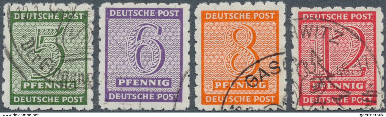 20074 Sowjetische Zone - West-Sachsen: 1945, Ziffernserie Mit Postmeistertrennung Gaschwitz Durchstochen 1 - Andere & Zonder Classificatie