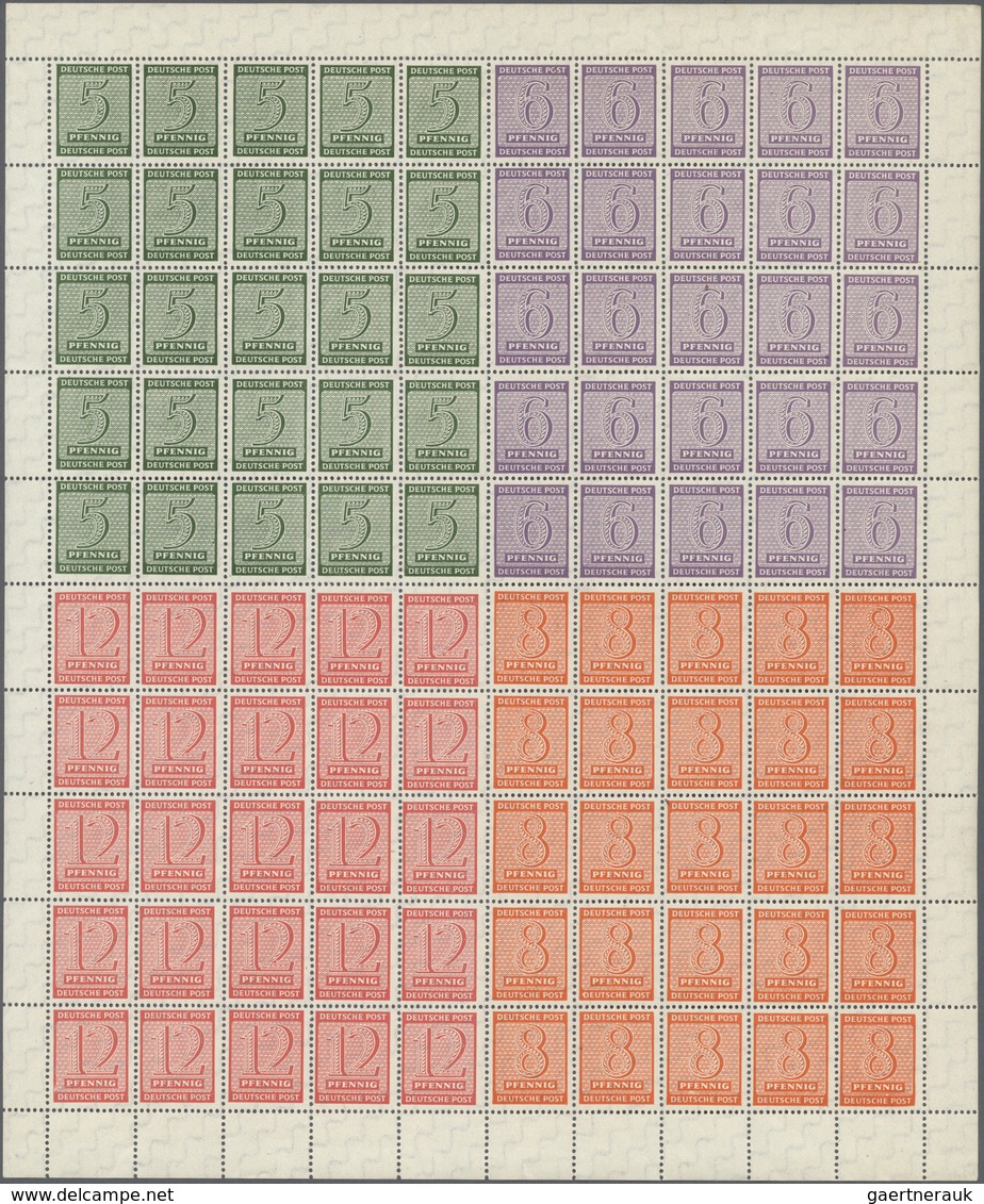 20088 Sowjetische Zone - West-Sachsen: 1945, Ziffernzeichnung In Zwei Grossbogen Postfrisch, Teils Kleine - Other & Unclassified