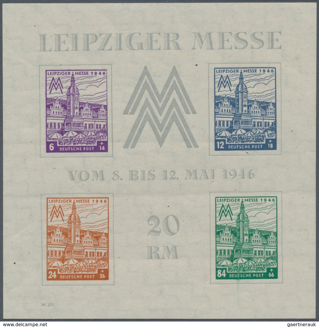 20100 Sowjetische Zone - West-Sachsen: 1946, 2 Postfrische Leipziger Messe-Block Ausgaben Bl. 5 X Type V, - Other & Unclassified