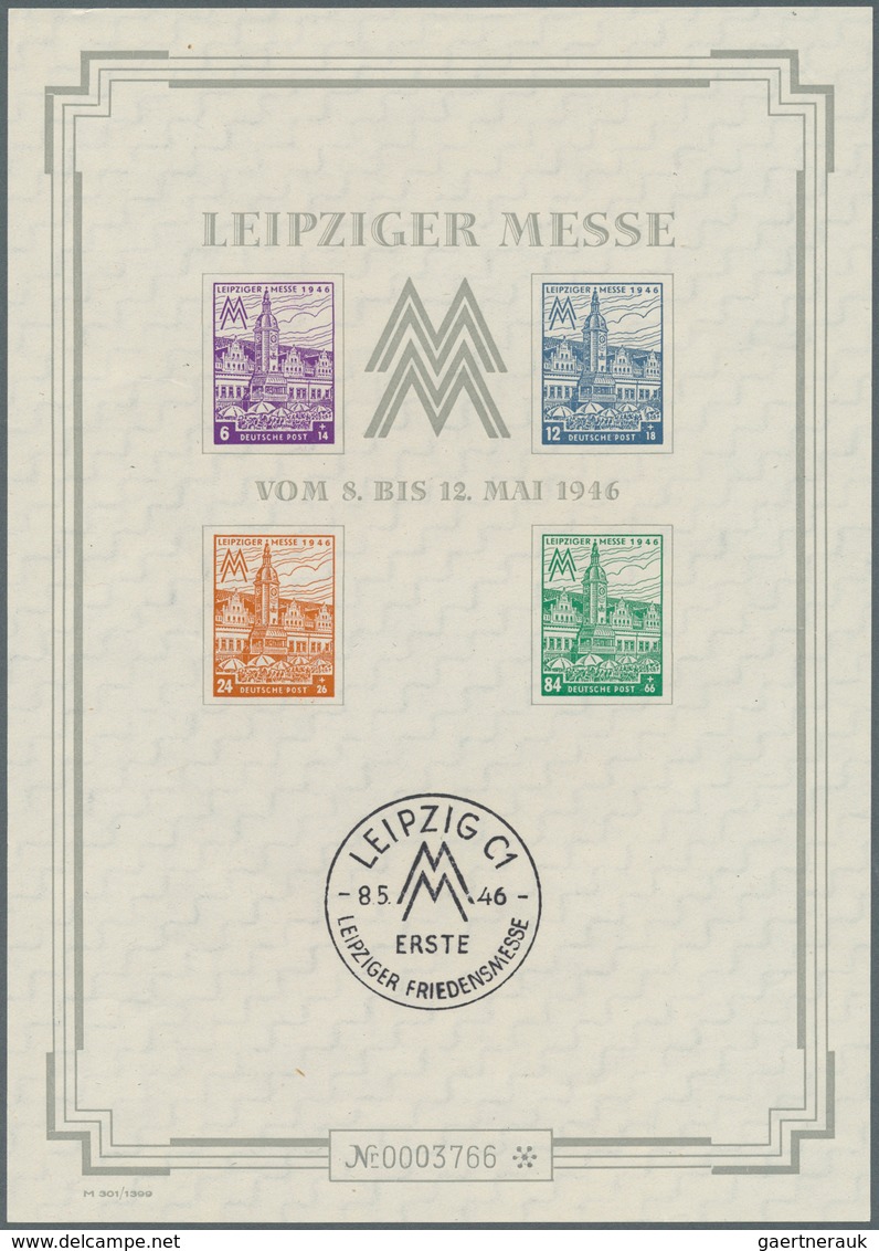 20102 Sowjetische Zone - West-Sachsen: 1946, Leipziger-Messe Großblock, In Original-Schutzhülle, Numeriert - Other & Unclassified