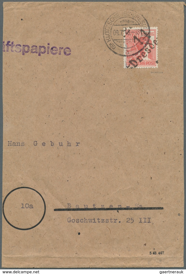 20108 Sowjetische Zone - Bezirkshandstempel - II - Bez. 14 (Dresden): 1948, 30 Pf Arbeiter Mit Handstempel - Other & Unclassified