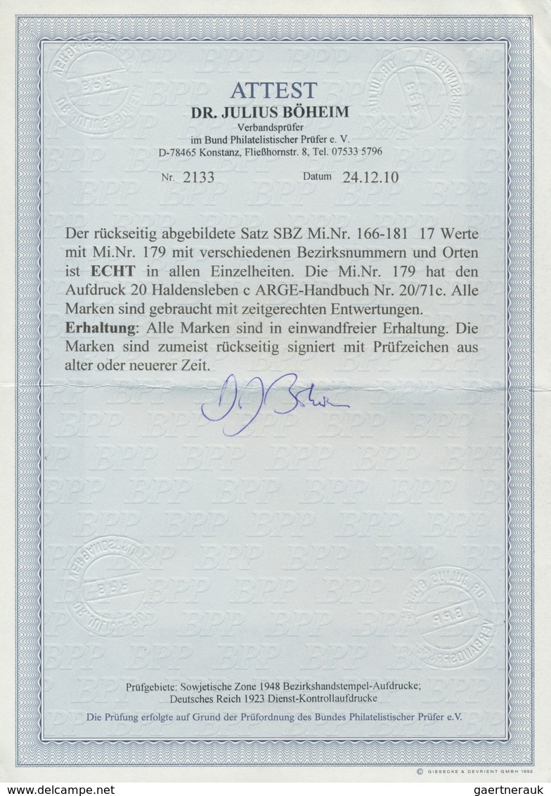 20111 Sowjetische Zone - Bezirkshandstempel - IV - Bez. 20 (Halle): 1948, Kompletter Satz Von 17 Werten, V - Other & Unclassified