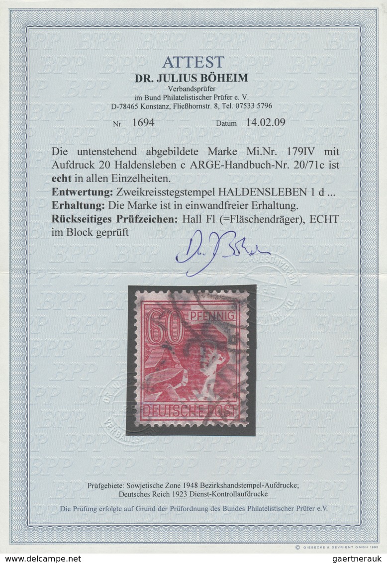 20111 Sowjetische Zone - Bezirkshandstempel - IV - Bez. 20 (Halle): 1948, Kompletter Satz Von 17 Werten, V - Other & Unclassified