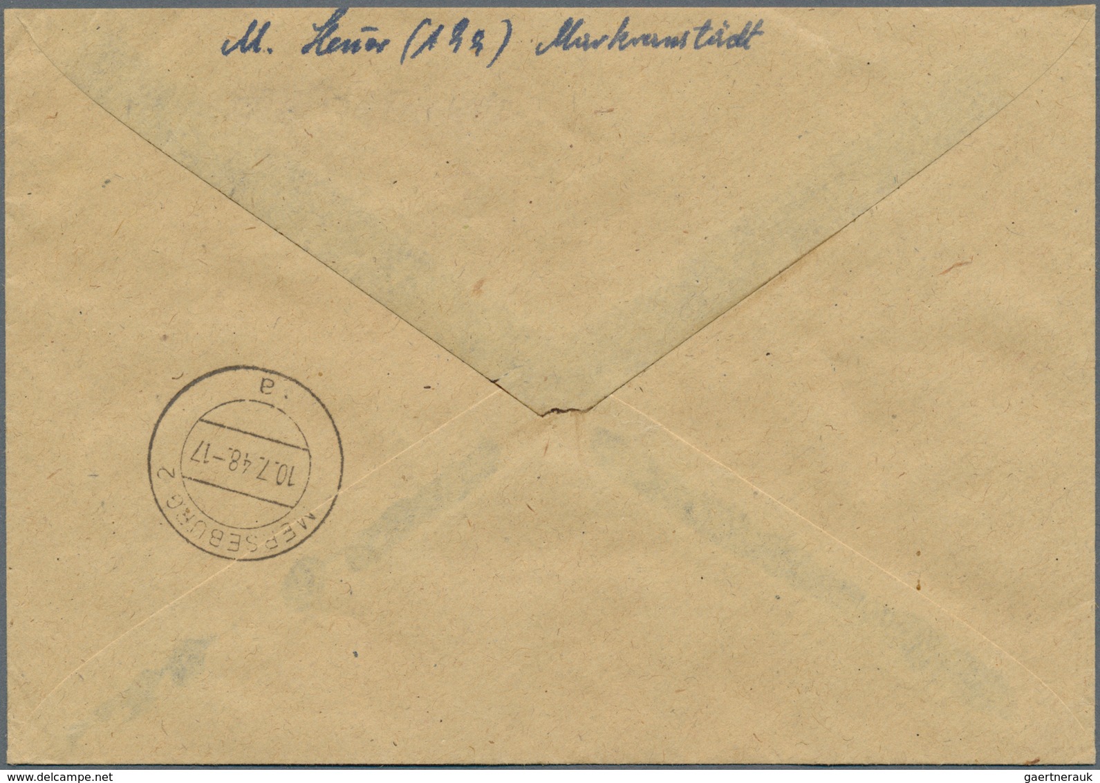 20112 Sowjetische Zone - Bezirkshandstempel - IV - Bez. 20 (Halle): 1948, 12 Pf Arbeiter Mit Handstempelau - Other & Unclassified