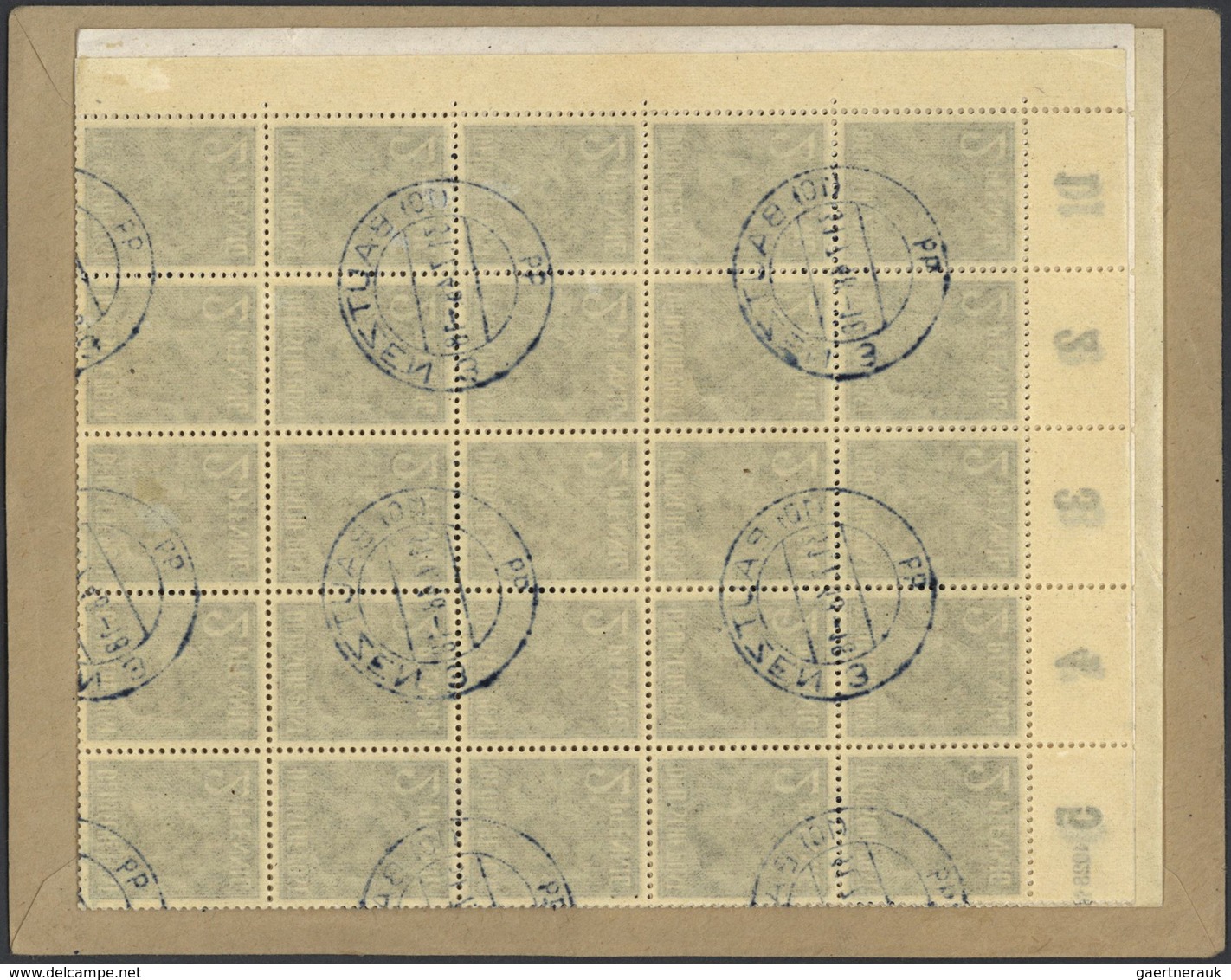 20134 Sowjetische Zone - Zehnfachfrankaturen: 1948, 2 Pf Braunschwarz Arbeiter, 120 Stück, Dabei Vordersei - Other & Unclassified