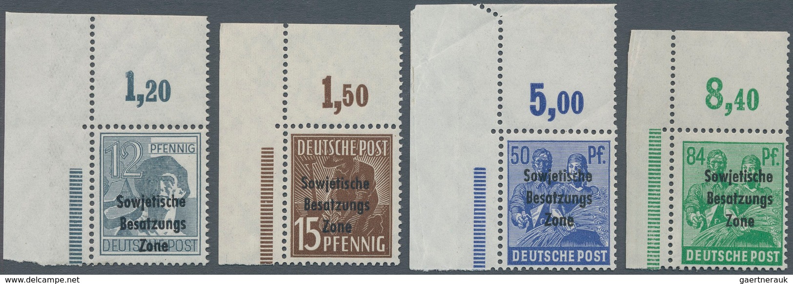 20139 Sowjetische Zone - Allgemeine Ausgaben: 1948, Freimarken 12 Pf, 15 Pf, 50 Pf Und 84 Pf Der Gemeinsch - Other & Unclassified