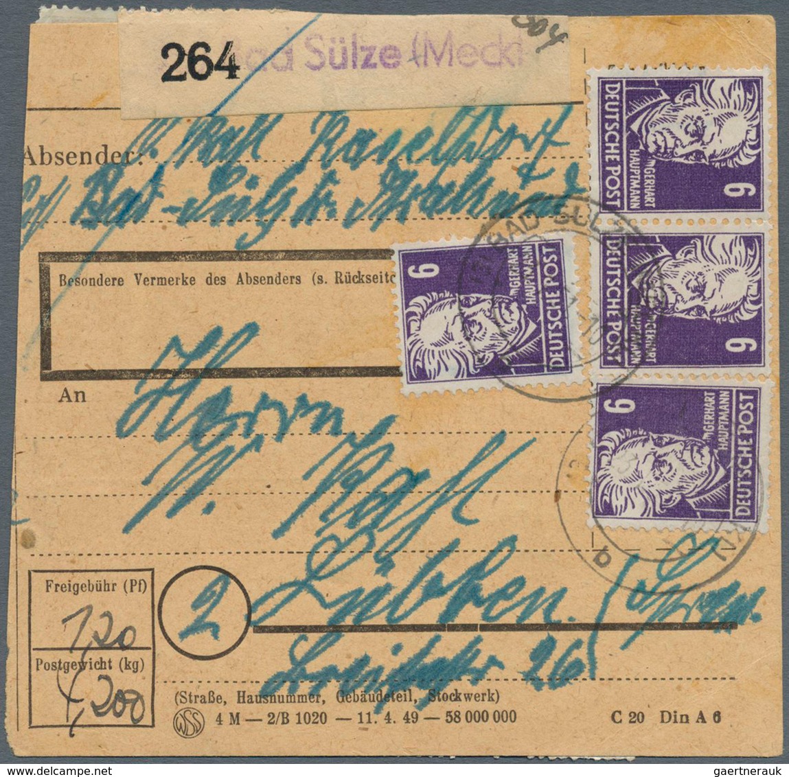 20152 Sowjetische Zone - Allgemeine Ausgaben: 1948, 6 Pf Dkl'violett Köpfe, 20 Stück Incl. 16er-Block Als - Andere & Zonder Classificatie