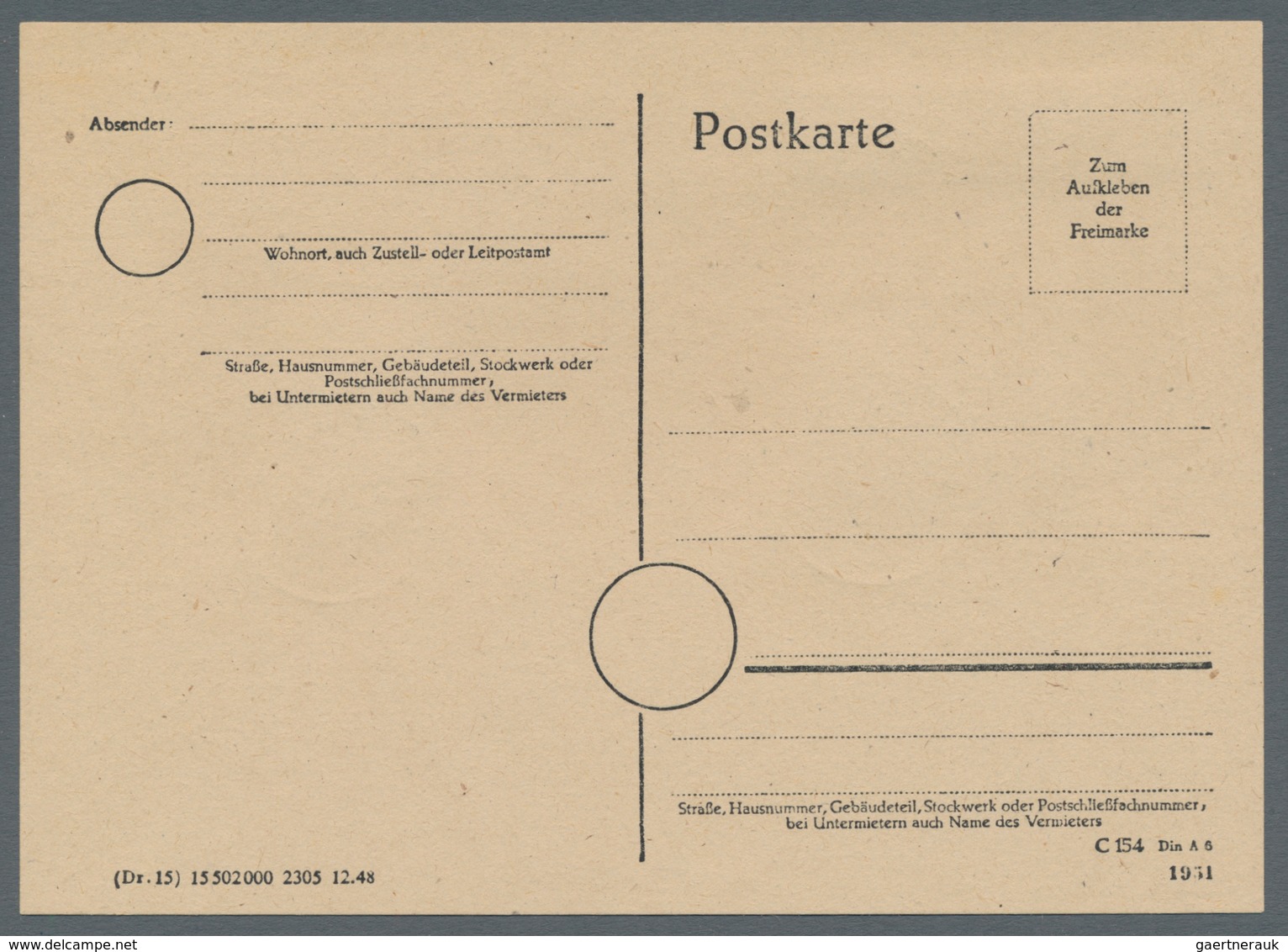 20180 DDR: 1949, "Postgewerkschaft" Komplett Auf Blankokarte Mit Ersttagsstempel ANKLAM F, 27.10.49 In Tad - Other & Unclassified