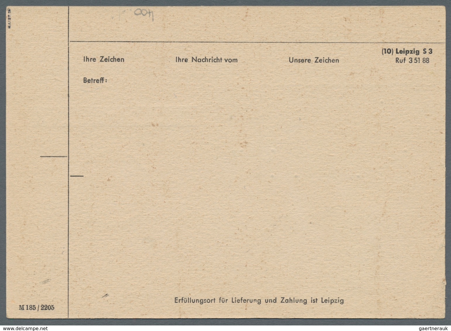 20181 DDR: 1949, "12 Pfg. Postgewerkschaft" Auf Firmen-Ortskarte Vom Ersttag LEIPZIG C 2 D, 27.10.49, Gepr - Other & Unclassified