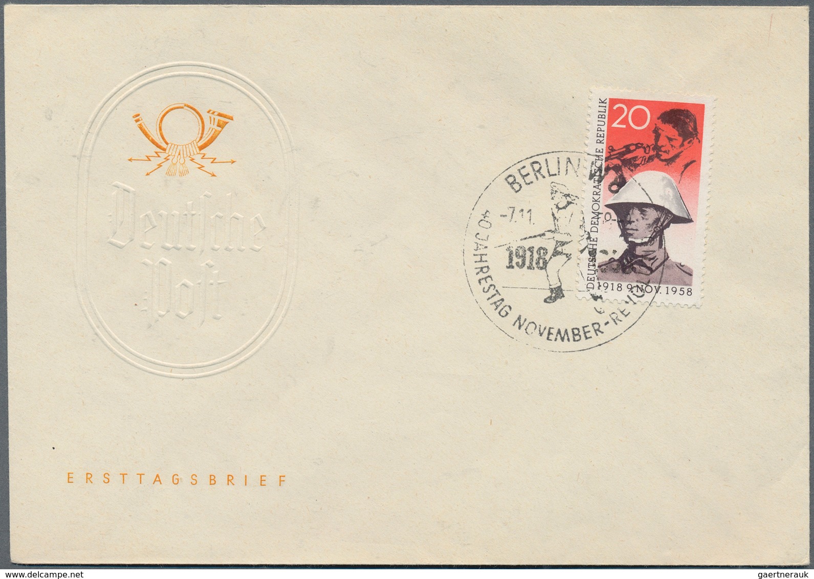 20197 DDR: 1951/1962. Lot mit 6 FDC, dabei 12 Pf Chinesen, Novemberrevolution (Matrosenstempel) und 3er-St