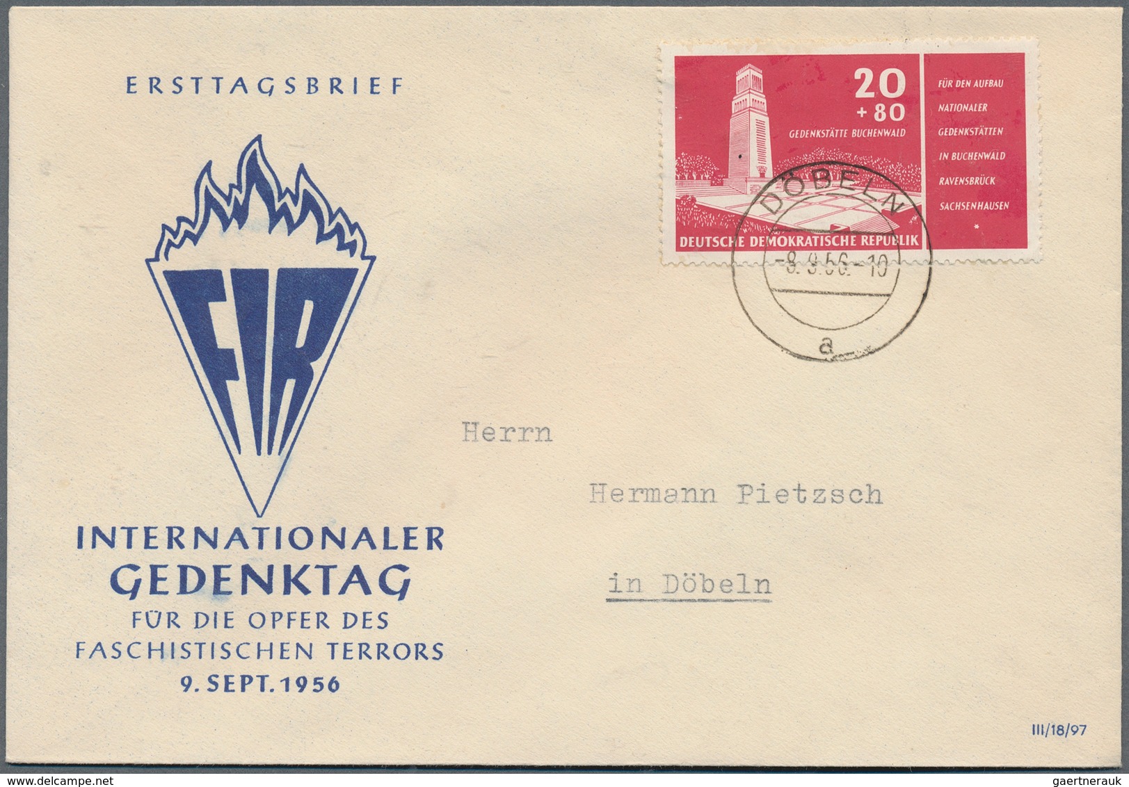 20197 DDR: 1951/1962. Lot mit 6 FDC, dabei 12 Pf Chinesen, Novemberrevolution (Matrosenstempel) und 3er-St