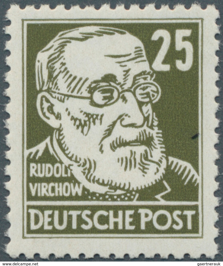 20213 DDR: 1953, 25 Pfg. Köpfe II Mit WZ X I, Tadellos Postfrisch Mit Dem Plattenfehler "Punkt Unter Den L - Other & Unclassified