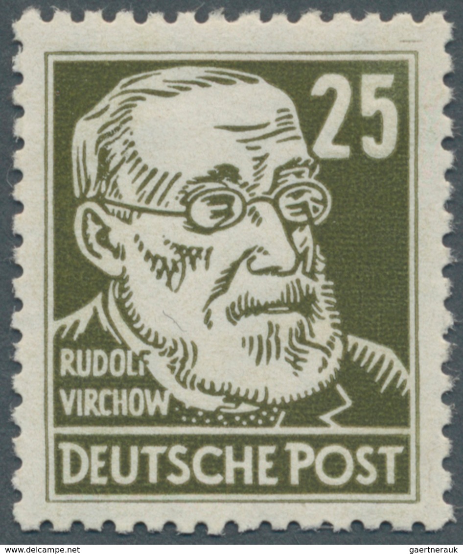 20214 DDR: 1953, 25 Pfg. Virchow, Gestrichenes Papier, Wasserzeichen X II, Postfrisch, Unsigniert. Fotobef - Other & Unclassified