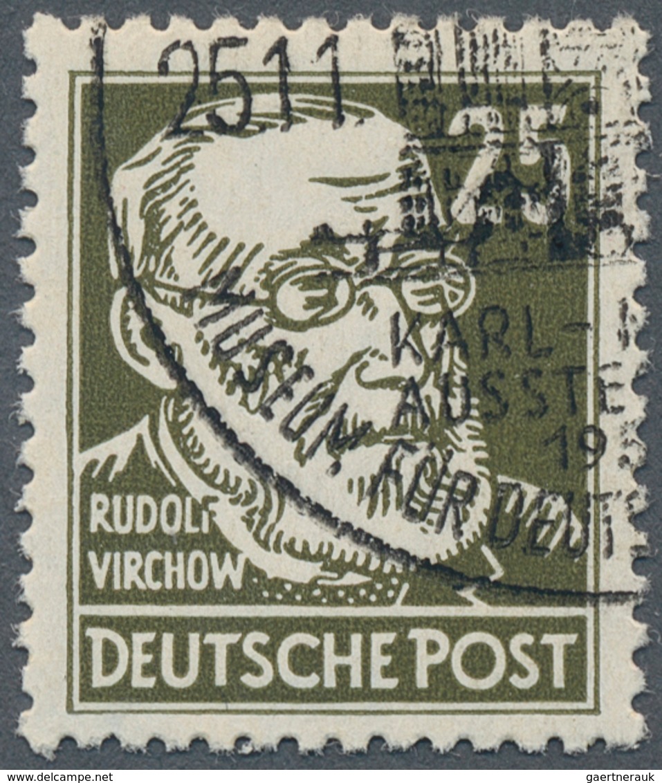 20216 DDR: 1952, 25 Pfg Virchow Auf Gestrichenem Papier Mit Wz. XII, Entwertet Mit Teilstempel "BERLIN C 2 - Autres & Non Classés