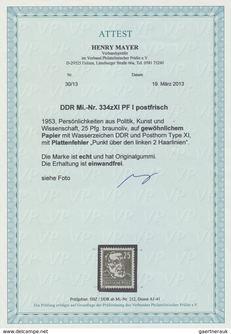 20217 DDR: 1925, Postfrisch, '25 Pfg. Persönlichkeiten Auf Gewöhnlichem Papier' Mit Plattenfehler: 'Punkt - Other & Unclassified