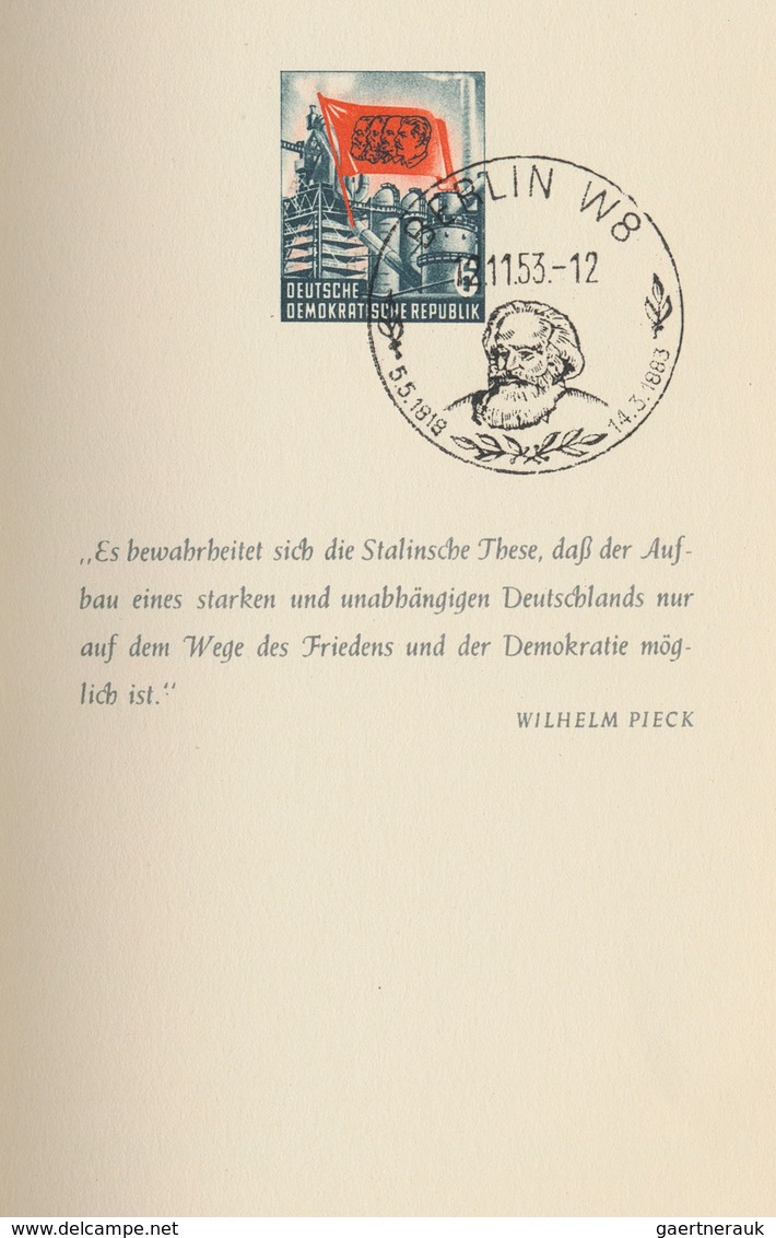 20235 DDR: 1953, Sog. ''Karl-Marx-Büchlein'', 1 Mal Ungestempelt Und 1 Mal Sondergestempelt In Guter Erhaltu - Other & Unclassified