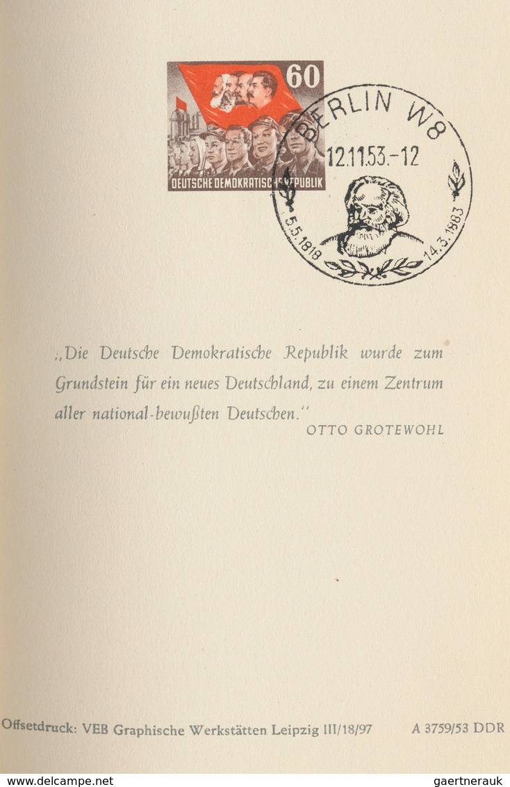 20235 DDR: 1953, Sog. ''Karl-Marx-Büchlein'', 1 Mal Ungestempelt Und 1 Mal Sondergestempelt In Guter Erhaltu - Other & Unclassified