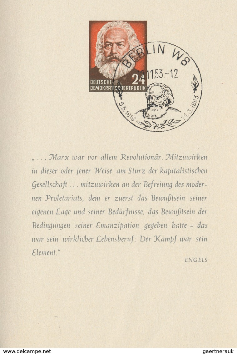 20235 DDR: 1953, Sog. ''Karl-Marx-Büchlein'', 1 Mal Ungestempelt Und 1 Mal Sondergestempelt In Guter Erhaltu - Other & Unclassified