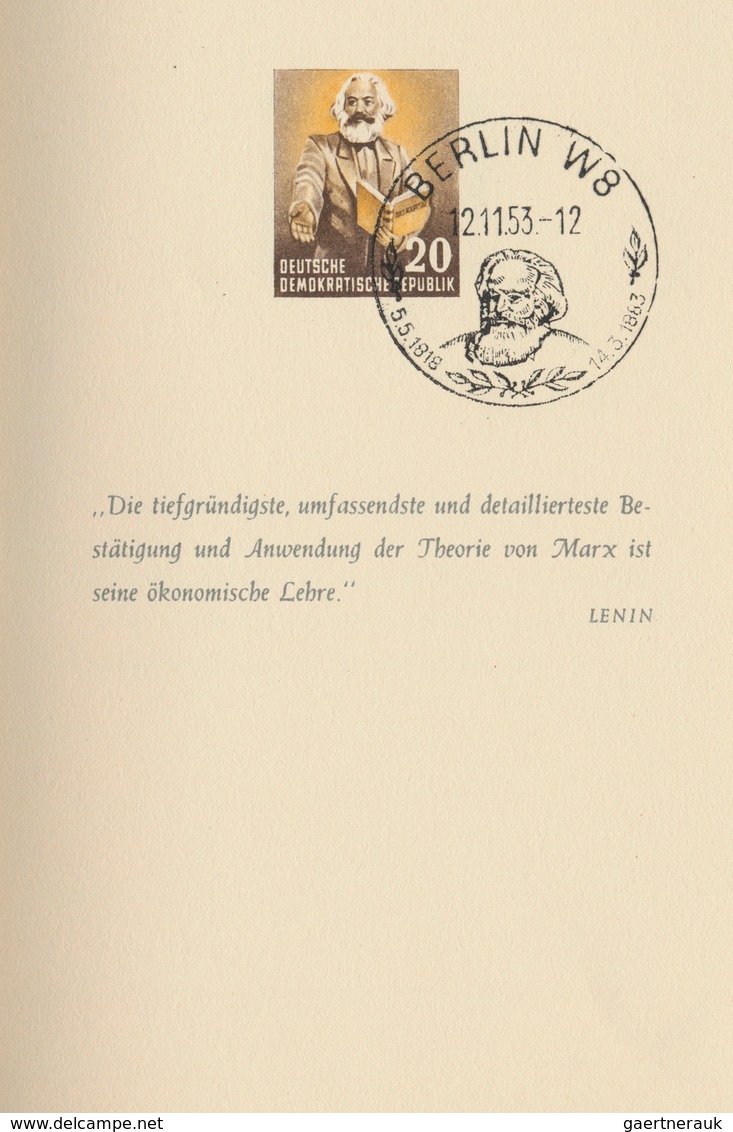 20235 DDR: 1953, sog. ''Karl-Marx-Büchlein'', 1 mal ungestempelt und 1 mal sondergestempelt in guter Erhaltu