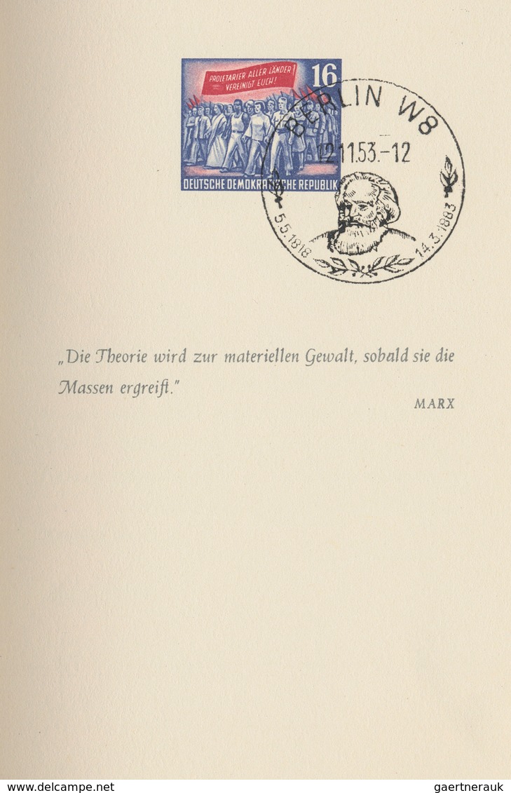 20235 DDR: 1953, sog. ''Karl-Marx-Büchlein'', 1 mal ungestempelt und 1 mal sondergestempelt in guter Erhaltu