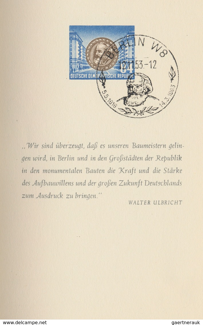 20235 DDR: 1953, sog. ''Karl-Marx-Büchlein'', 1 mal ungestempelt und 1 mal sondergestempelt in guter Erhaltu