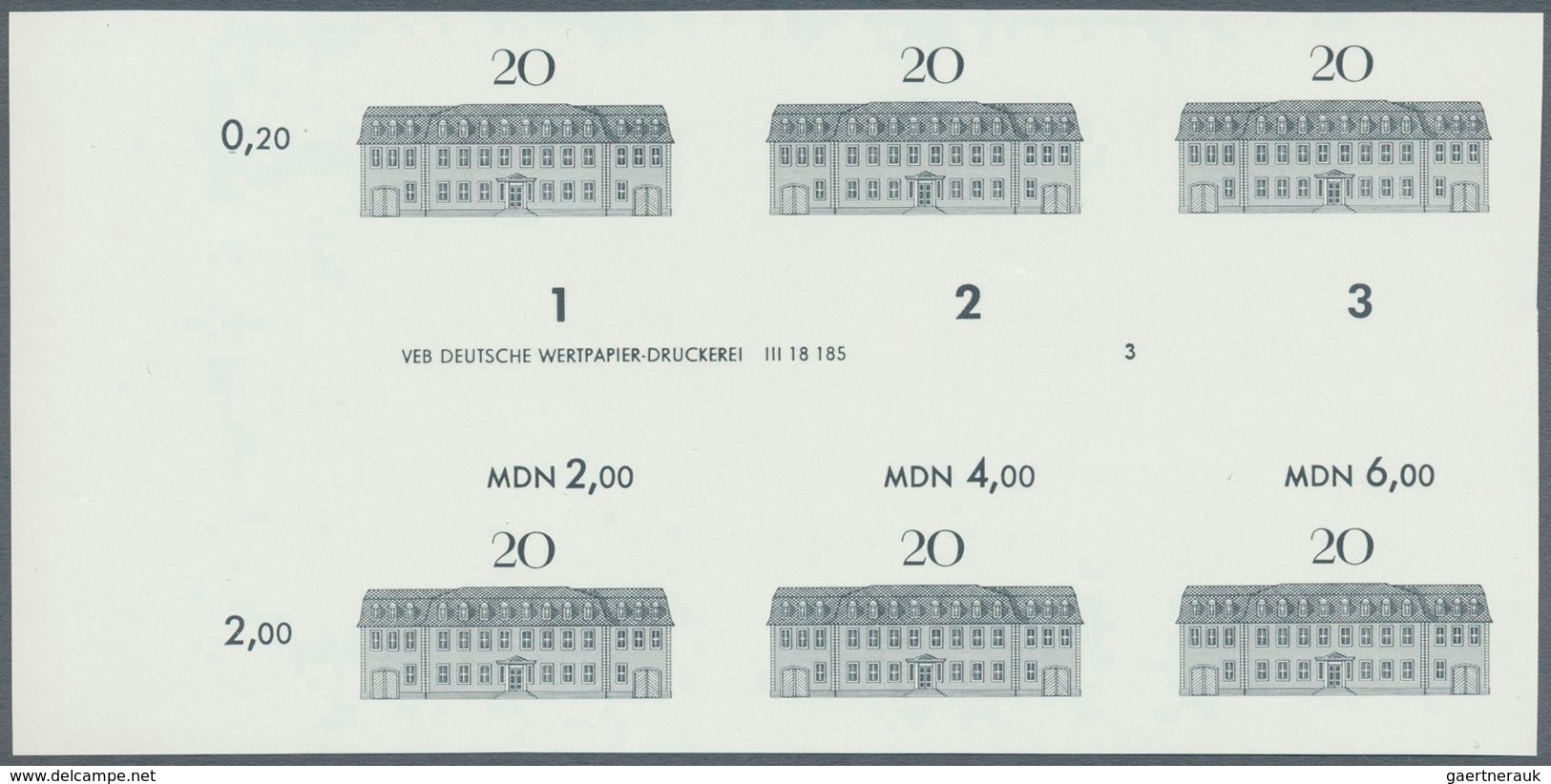 20283 DDR: 1967, Stätten Des Klassischen Deutschen Humanismus 20 Pf. 'Goethehaus In Weimar' In 3 Verschied - Other & Unclassified