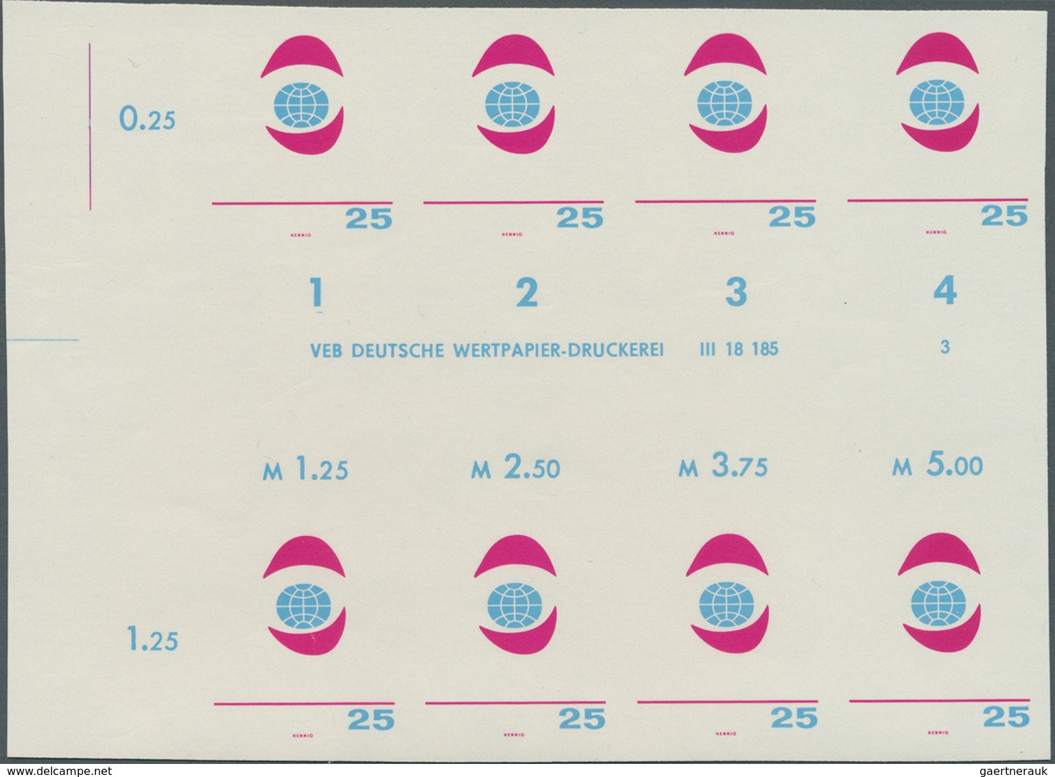 20297 DDR: 1968, Weltfestspiele der Jugend und Studenten in Sofia 25 Pf. 'Emblem der Weltfestspiele' in 6