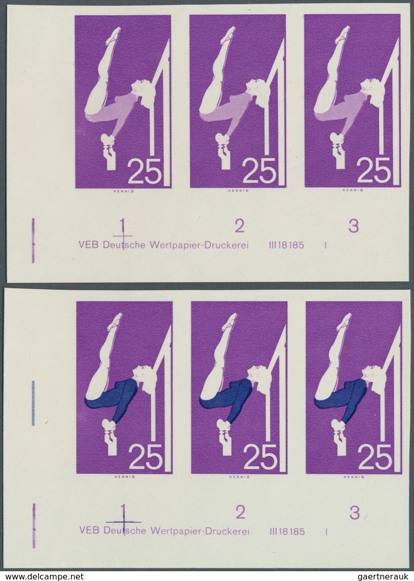 20305 DDR: 1968, Olympische Sommerspiele Mexico 25 Pf. 'Kunstturnen Am Stufenbarren' In 5 Verschiedenen Un - Other & Unclassified