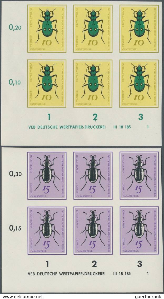 20308 DDR: 1968: Käfer Ungezähnt In Originalfarben, 6 Werte Komplett In 6er-Blocks Vom Eckrand Mit Vollstä - Other & Unclassified